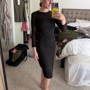 Ali & Jay | Long Sleeve Mesh Midi Dress w/ Cutouts